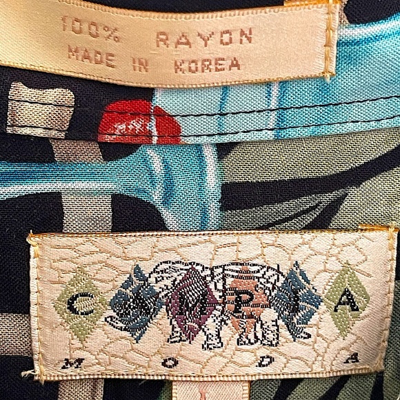 🔥SALE🔥CAMPIA MODA VINTAGE HAWAIIAN TROPICAL MARTINI 100% RAYON SHIRT SZ LG - Picture 8 of 9